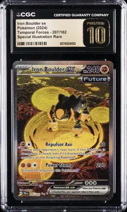 ⚡Pokemon Iron Boulder ex #207 Temporal Forces GRADE 10 PRISTINE GOLD LABEL!💨 - Image 1