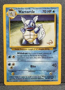 Gold W Wartortle 63/130 Base Set 2 WoTC Magazine Promo Pokemon Card Rare LP + - Image 1