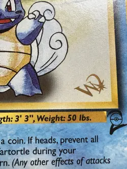 Gold W Wartortle 63/130 Base Set 2 WoTC Magazine Promo Pokemon Card Rare LP + - Image 3