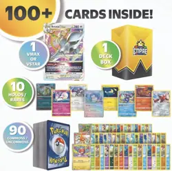 TCG Empire Pokemon TCG 100-Card Mixed Lot Deck Box w/ 1 VSTAR/VMAX Holo - Image 3