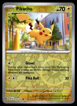 Pikachu Cosmos Reverse Holo 018/091 SV: Paldean Fates Pokemon - Image 1