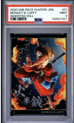 PSA 9 2020 ONE PIECE WAFERS JAPANESE INHERITED WILL #01 MONKEY D. LUFFY - Image 1