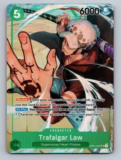 Trafalgar Law (Parallel) OP01-047 Romance Dawn Super Rare Foil NM - Pre-Errata - Image 1