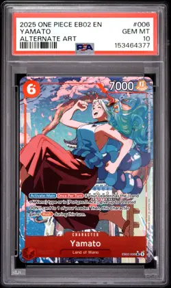 2025 ONE PIECE EB02 EXTRA BOOSTER ANIME 25TH COLLECTION #6 YAMATO ALT ART PSA 10 - Image 1