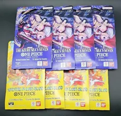 One Piece OP-14 x4 & OP-15 x4 Booster Pack Bundle SEALED 🔥 TCG Azure Kamis - Image 1
