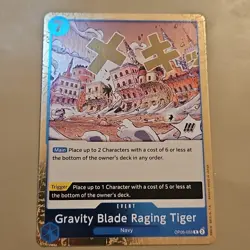 Gravity Blade Raging Tiger OP06-058 Rare One Piece Wings of the Captain NM FOIL - Image 1