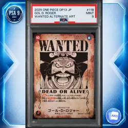Gol D. Roger Wanted SEC-SPC OP09-118 PSA 9 One Piece Card Japanese - Image 1