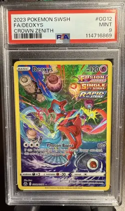 2023 Pokemon Swsh FA Deoxys Psa 9 Crown Zenith GG12 - Image 1