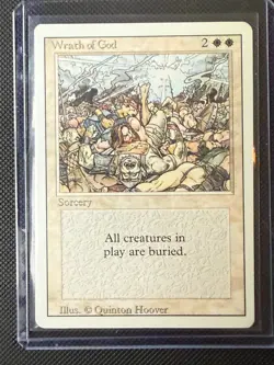 MTG Wrath of God Revised Edition 1994 Vintage Magic Card White Board Wipe MP - Image 1
