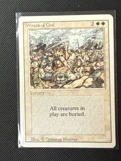 MTG Wrath of God Revised Edition 1994 Vintage Magic Card White Board Wipe MP - Image 2