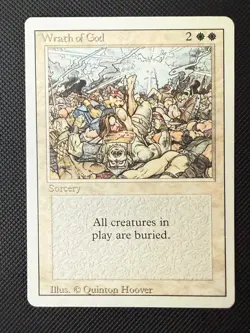 MTG Wrath of God Revised Edition 1994 Vintage Magic Card White Board Wipe MP - Image 3