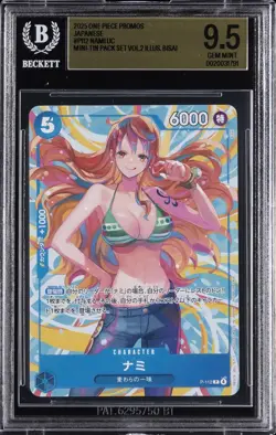 2025 ONE PIECE JAPANESE PROMO CARDS ##P112 NAMI UC BGS 9.5 - Image 1