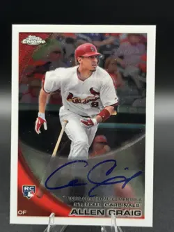 2010 Topps Chrome #199 Allen Craig Rookie Autograph Cardinals Free Ship NM+ - Image 1