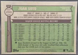 2025 Topps Heritage Baseball Juan Soto #286 Black Chrome Refractor /76 NY Mets - Image 2