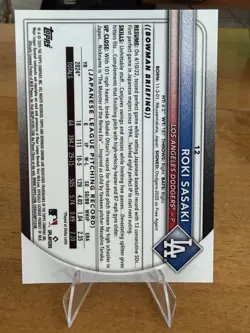 2025 Bowman Chrome - Roki Sasaki #12 Rookie Color Run Variation /25 (RC) - Image 3