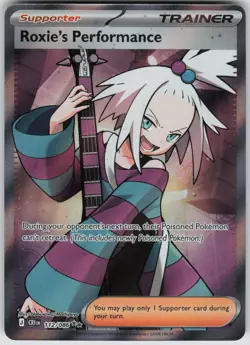 Roxie's Performance Ultra Rare Holo ME04: Chaos Rising 112/086 Pokemon card NM - Image 1