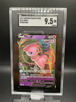 SGC MINT+ 9.5 Mew V 113/264 Ultra Rare Full Art Pokemon Card Fusion Strike TCG - Image 1