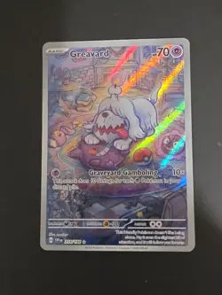 Pokemon TCG Greavard Scarlet & Violet Base Set Holo Card 214/198 Illustration - Image 1