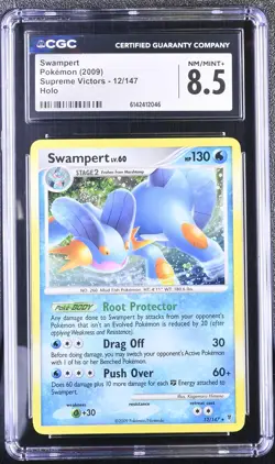 CGC 8.5 NM/MINT+ Swampert 12/147 Supreme Victors Holo Swirl Pokemon Card - Image 1