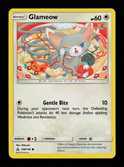 Glameow 108/156 Shibuzoh Common Ultra Prism Pokemon Cards - Image 1
