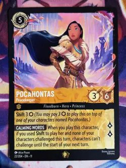 Pocahontas Peacekeeper 22/204 Legendary Disney Lorcana Winterspell Card - Image 1