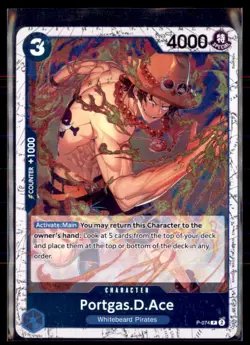 One Piece The Best- Vol. 2 P-074 Portgas.D.Ace Pirate Foil 2 card lot - Image 1