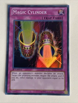 Yugioh - Magic Cylinder - 1st Edition - Super Rare NM - Free Holographic Card A - Image 1
