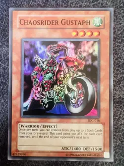 Yugioh Chaosrider Gustaph IOC-018 Super Rare Unlimited Edition NM - Image 1