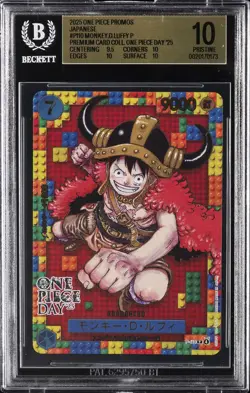 2025 ONE PIECE PROMOS JAPANESE #P-110 MONKEY .D. LUFFY BGS 10 - Image 1