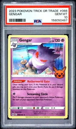 2023 POKEMON TRICK OR TRADE STAMPED #066 GENGAR PSA 10 GEM MINT - Image 1
