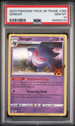 2023 POKEMON TRICK OR TRADE #066 GENGAR PSA 10 - Image 1
