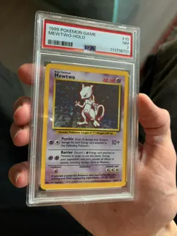 1999 POKEMON BASE SET UNLIMITED #10 MEWTWO-HOLO PSA 7 Nice Cert Number - Image 4