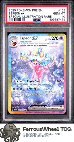 Espeon Ex #155 - 2025 Pokemon Pre En-Prismatic Evolutions - PSA 10 - Image 1