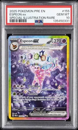 2025 POKEMON PRE EN-PRISMATIC EVOLUTIONS #155 ESPEON EX PSA 10 - Image 1