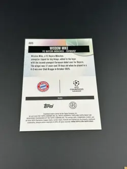2026 Topps Finest UEFA Wisdom Mike (RC) /25 FC Bayern Munchen Rookie Green Rare - Image 2