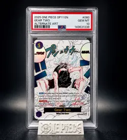 Gear Two PSA 10 One Piece English Card Luffy D. Monkey OP11-080 Alt Art 2025 - Image 2