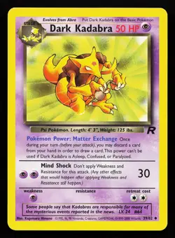 Dark Kadabra 39/82 Uncommon Team Rocket Pokemon Card - Image 1