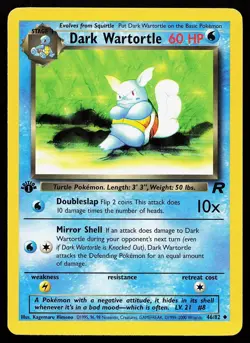 Dark Wartortle 46/82 1st Edition Uncommon Team Rocket Pokemon Card - Image 1