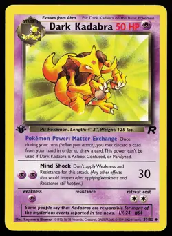 Dark Kadabra 39/82 1st Edition Uncommon Team Rocket Pokemon Card - Image 1