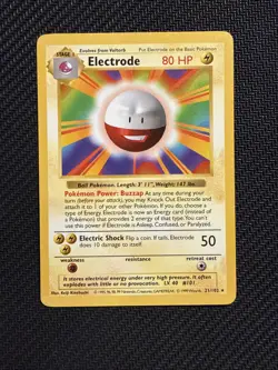 1999 Pokemon TCG Electrode Base Set Shadowless Rare Card 21/102 - Image 1
