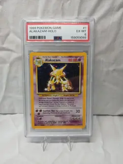 1999 Pokemon Game Alakazam-Holo #1 Ex-Mt PSA 6 Vintage Pokemon Card Rare! - Image 1