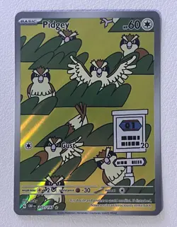 Pokemon TCG Pidgey Illustration Rare Card 207/197 Sv03: Obsidian Flames - Image 1