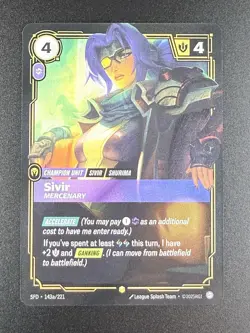 Sivir Mercenary 143a/221 Riftbound Spiritforged TCG Alt Art Showcase Card - Image 1