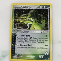 Pokemon Card - Team Aqua's Cacturne 1/95 Reverse Holo 2004 80 HP Mint - Image 1