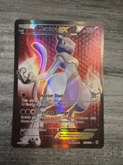 Pokemon Mewtwo-EX TCG Full Art Ultra Rare Holo Card Breakthrough 158/162 NM - Image 1