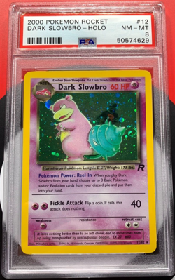 Dark Slowbro 12/82 Team Rocket Holo 2000 Pokemon Card PSA 8 NM - MT - Image 1