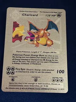 Pokemon CHARIZARD Gold Foil Fan Art Card - Image 1