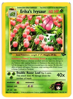 Pokemon TCG Erika's Ivysaur Gym Challenge Card 41/132 Unlimited DMG - Image 1