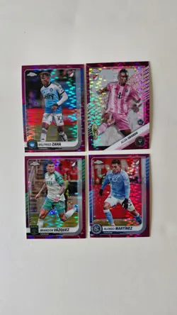 2025 Topps Chrome MLS Magenta Pulsar Soccer Card Lot (4) - Image 1