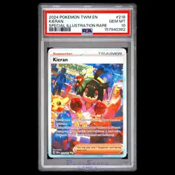 Pokemon Card PSA 10 Kieran 218/167 Twilight Masquerade TWM FA SIR Alt Art 2024 - Image 1